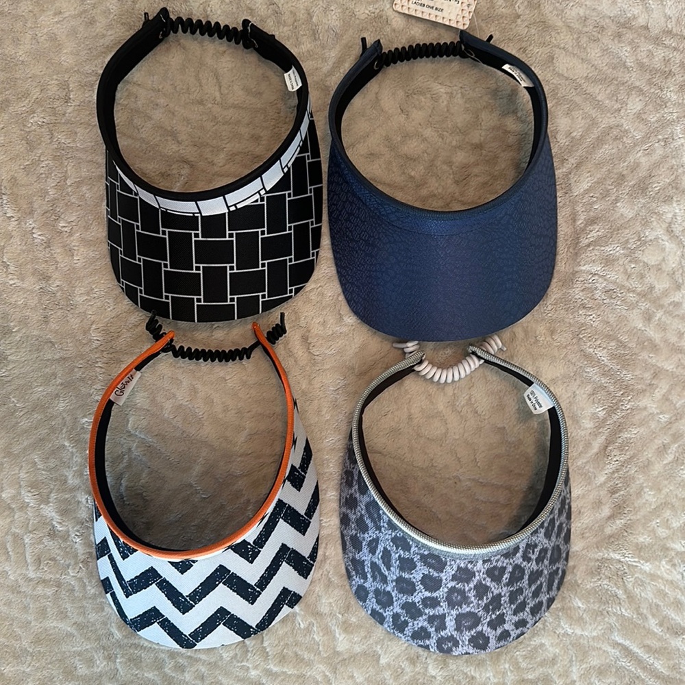 Glove It Women's Coil Visors.  NEW SET OF 4